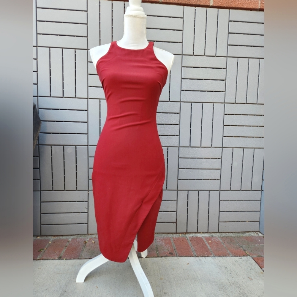 Elizabeth and James "Claire" Red Racer Back Cocktail Dress